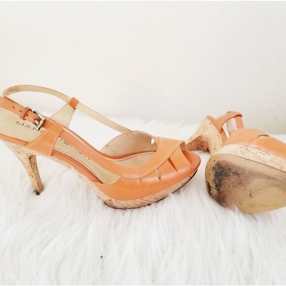 Marc Fisher high heeled sling back open toe - Picture 4 of 6